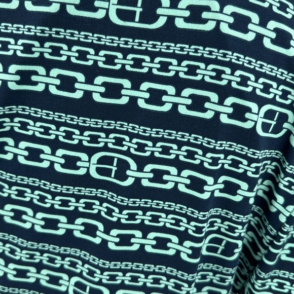 Evan Picone Chain Link Print Faux Wrap Knee Length Dress Blue Size 12-NWT - Picture 3 of 8